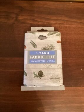 1 Yard Fabric Cut 100% Cotton - Neutral Pinecone Print